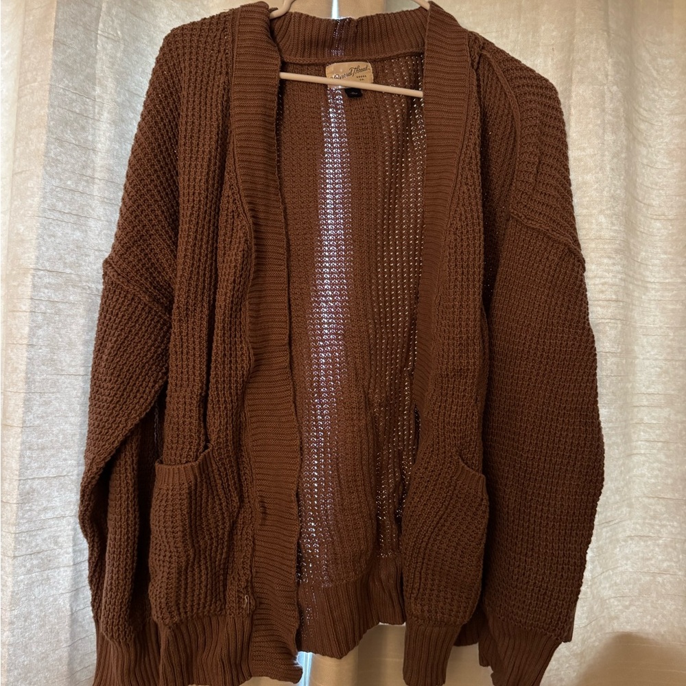 Cozy Rust Knit Cardigan